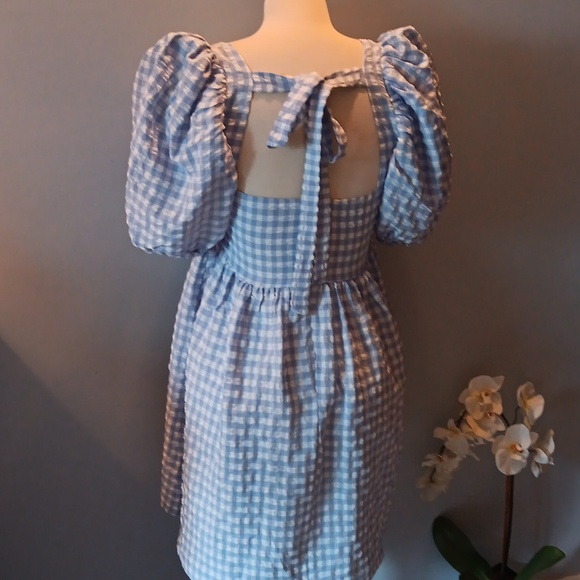 Jacquie the label blue white gingham check dress - Picture 4 of 6
